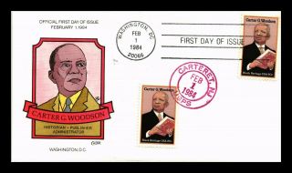 Dr Jim Stamps Us Carter G Woodson Combo Fdc Collins Hand Colored Cover