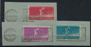 Uruguay 1924 Olympic Football Victory Set Of 3 On Three Separate Piece