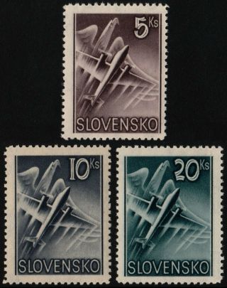 ✔️ Slovakia 1940 - Air Mail - Sc.  C7/c9 Mnh Og [sk076a]