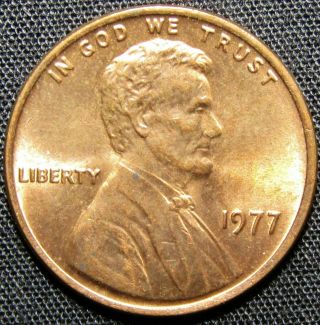 1977 Us Lincoln Memorial Cent Copper Coin