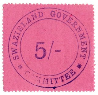 (i.  B - Bob) Swaziland Revenue : Duty Stamp 5/ -
