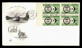 Dr Who 1974 Canal Zone Fdc 13c Airmail Booklet Pane Art Craft Cachet E45145