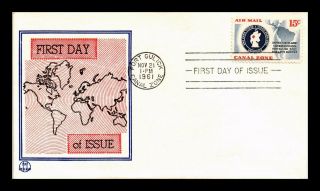 Dr Jim Stamps Canal Zone 15c Air Mail Tri Color Cachet Fdc Cover Scott C32