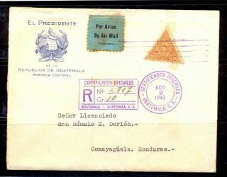 Guatemala =official Presidential Registered Cover W/ Letter Signed By Gen.  Ubico