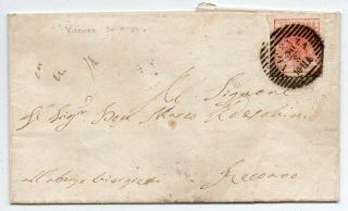 1851 Italy Lombardy - Venetia Cover,  Luxurious 15c Stamp,  Vicenza Cancel