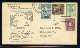 Nicaragua Postal History: Lot 97 1929 Fam5 Ffc Managua - Ohio (via Miami) $$$