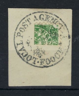 China Shanghai Local Post 1892 2c Quarter Sect On Piece With Foochow Cancel