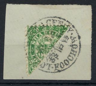China Shanghai Local Post 1892 2c Bisect On Piece With Foochow Cancel
