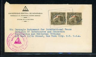 Nicaragua Postal History: Lot 88 1934 Official Mail 10c Franking Managua - Nyc