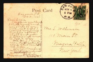 Puerto Rico 1908 Postcard / San Juan Cds - Z17262