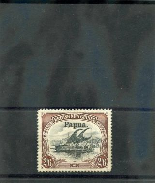 Papua Guinea Sc 26 (sg 45a) Vf Lh 1907 2sh6d Black & Brown $180