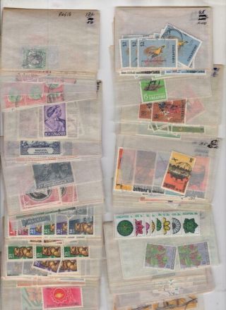 Singapore - Dealers Stock Of Stamps In Glassines -