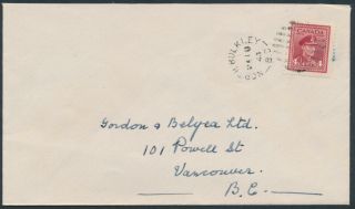 1943 North Bulkley Bc Split Ring De 10 43 On Cover To Vancouver
