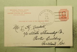 Dr Who 1934 Samoa Pago Pago Postal Card To Usa Sumwalt Signed E56051