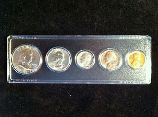 1954 - S " Uncirculated " (5) Coin Year Set W/ " Toning On Jefferson ".  971