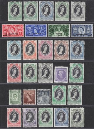 Queen Elizabeth Ii 1953 Coronation Omnibus Part Set - 93 Of 106 Stamps