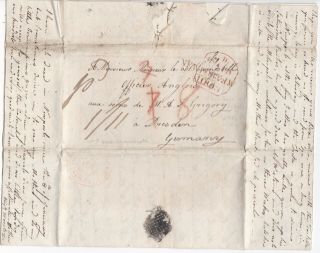 1803 Newport Isle Of Wight Mileage Pmk Chatty Letter Col Campbell In Germany