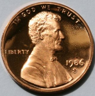 1986 S Lincoln Memorial Cent Gem Dcam Proof Penny Us Coin