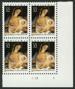 3107 32c Madonna And Child,  Plate Blk [22221 Lr],  Any 4=free