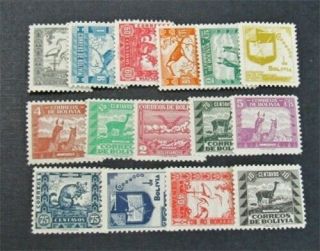 Nystamps Bolivia Stamp 251 - 265 Og H/nh $42