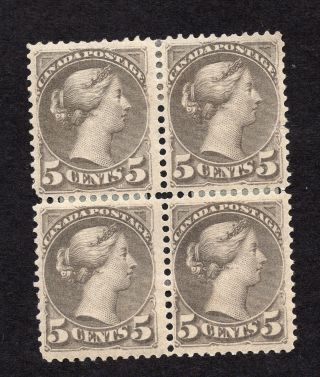 Canada 42 5 Cent Grey Queen Victoria Small Queen Issue Block Mlh