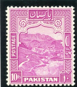 Pakistan 1938 Kgvi 10r Magenta (p12) Mlh.  Sg 41a.  Sc 41b.