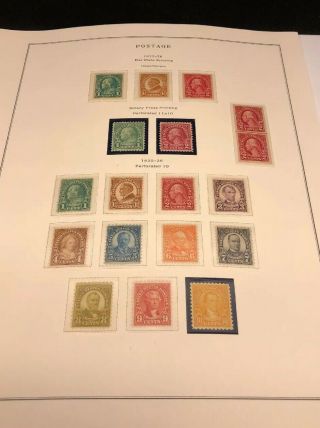 Scott Album Page Us Postage Stamp Lot / / / Never Hinged / 1923 - 1926