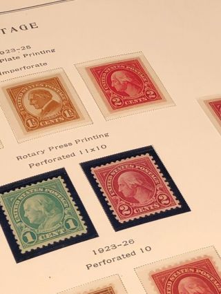 Scott Album Page US Postage Stamp Lot / / / Never Hinged / 1923 - 1926 3