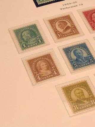 Scott Album Page US Postage Stamp Lot / / / Never Hinged / 1923 - 1926 5
