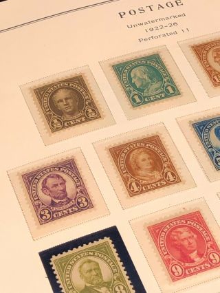 Scott Album Page US Postage Stamp Lot / / / Never Hinged / 1922 - 1925 2