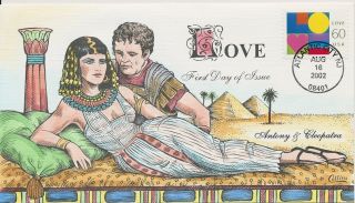 3658 60c Love Hand Painted Fred Collins Cachet First Day Cover Anthony & Cleopa