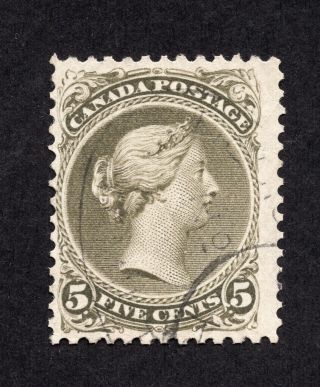 Canada 26 5 Cent Olive Green Queen Victoria Large Queen Issue