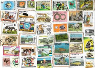 Tanzania - Selection Of Stamps On Paper From Kiloware - Approx 14 Grams