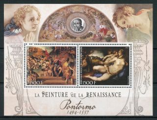 Ivory Coast 2017 Mnh Renaissance Paintings Pontormo 2v M/s Nudes Art Stamps