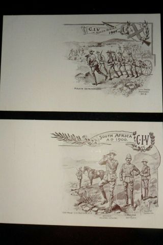Boer War Six Civ Post Cards.  Uncommon.