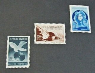 Nystamps Argentina Stamp 470 - 472 Og H $81