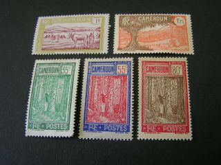 Cameroon,  Scott 170,  184,  189,  195,  205 (5),  1925 - 38 Pictorial Issue Mh