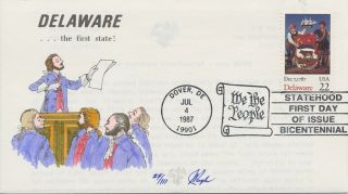 2336 Delaware Statehood Hand Painted Pugh Cachet First Day Cover 111 Made