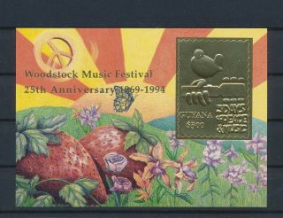 Lk64125 Guyana Woodstock Fauna & Flora Butterflies Gold Foil Sheet Mnh