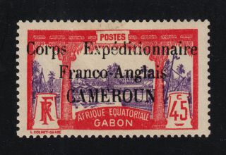 Cameroun 111 Hinged 1915 Corps Expeditionnaire Ovpt 45c Scv $225.  00