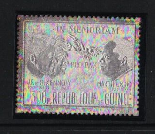 Guinea - C114 - M.  L.  K. ,  Kennedys Silver Foil,  Cat.  $ 35.  00