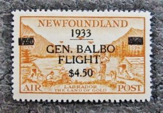 Nystamps Canada Newfoundland Stamp C18 Og H Un$450 Vf