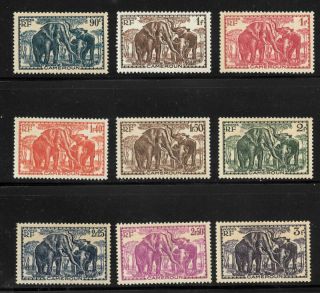 Cameroun Scott 240// 251 Nine Nh Elephant Stamps,  In Usa