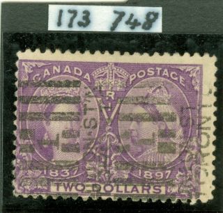Sg 137 Canada 1897 $2 Deep Violet.  Good Cat £425.  Rps Cert