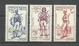 3 Stamps French Equatorial Africa 1941 " Defense Of The Empire " (4034)