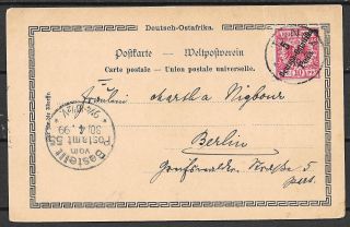 German East Africa Covers 1899 Ppc Tanga To Berlin