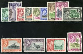Solomon Islands 1939 Kgvi Set Complete Mnh.  Sg 60 - 72.  Sc 67 - 79.