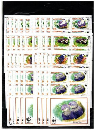 ,  Aitutaki - Mnh - Wwf - Birds - 10 Sheets - 40 Sets