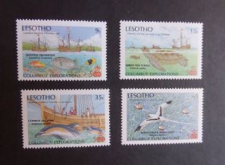 Lesotho 1987 500th Ann Discovery America Columbus Ship Sg781/4 Mnh Um Unmounted