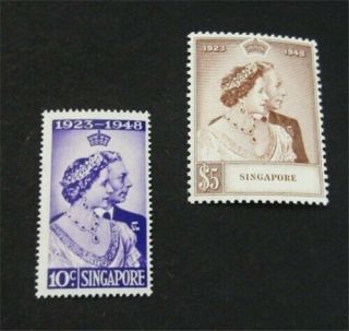 Nystamps British Singapore Stamp 21.  22 Og Nh $116
